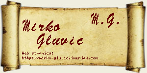 Mirko Gluvić vizit kartica